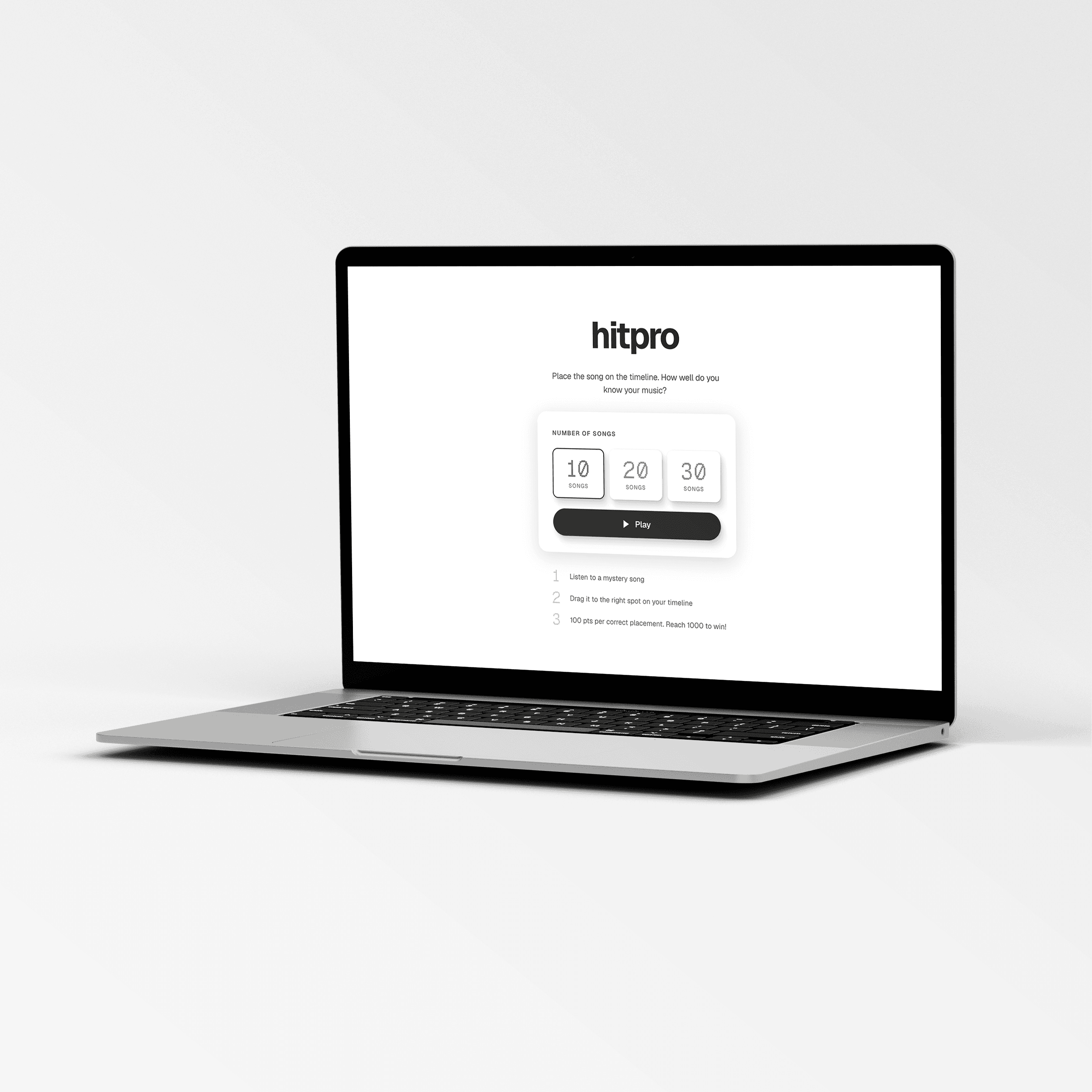 Hitpro — tela inicial